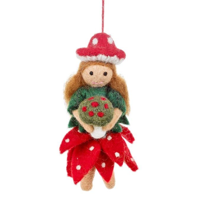 felt so good Handmade Felt Toadstool Fairy Hanging Autumnal Decoration