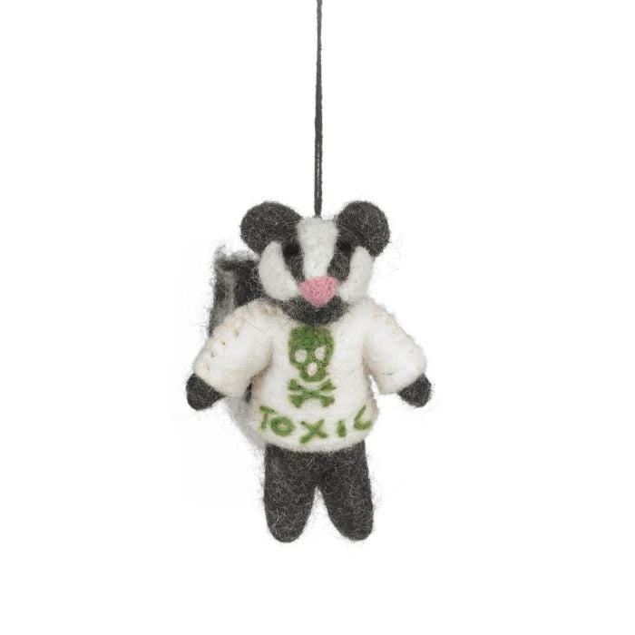 Felt So Good Handmade Felt Toxic Skunk Hanging Decoration