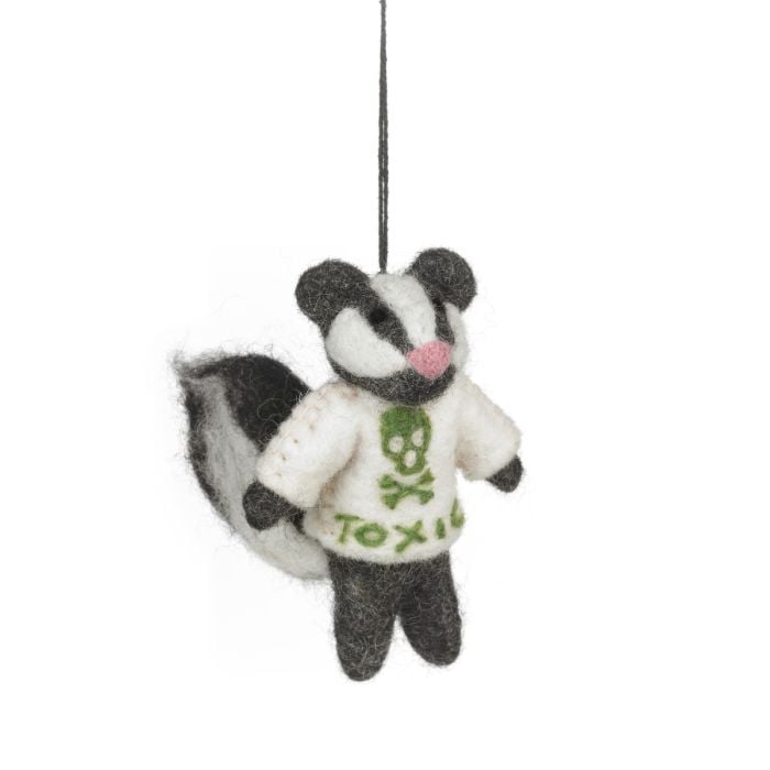 felt so good Handmade Felt Toxic Skunk Hanging Decoration