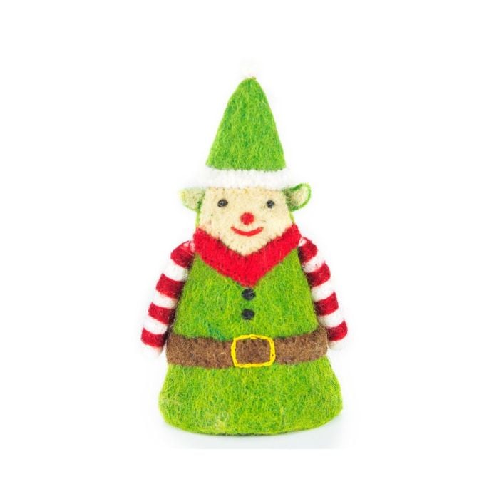 felt so good Handmade Felt Traditional Elf Tree Topper Christmas Decoration