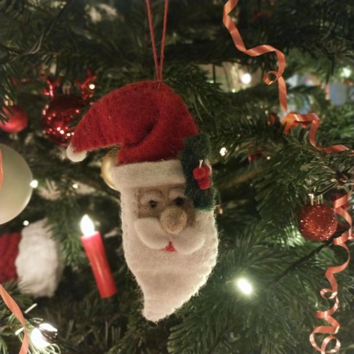 Felt So Good Handmade Felt Traditional Santa Christmas Tree Hanging Decoration