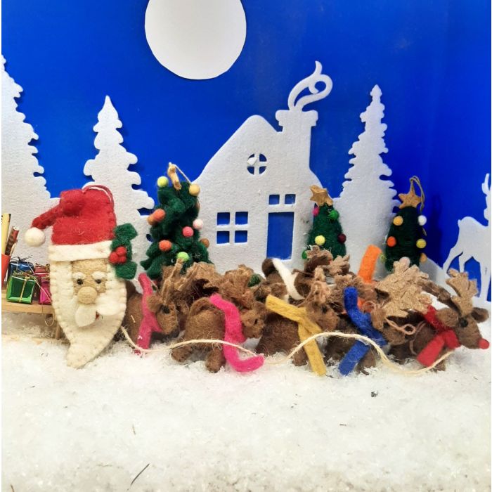 felt so good Handmade Felt Traditional Santa Christmas Tree Hanging Decoration