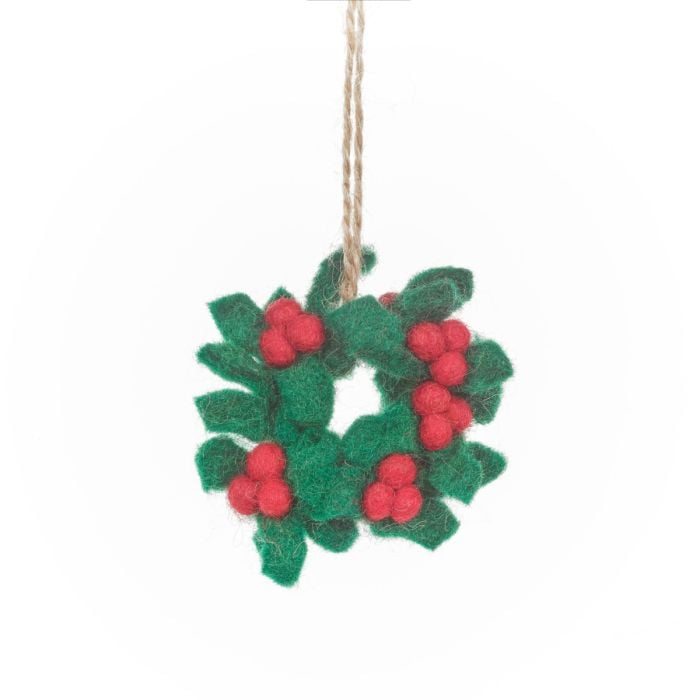 Felt So Good Handmade Felt Traditonal Christmas Trio (Set Of 3) Hanging Decorations