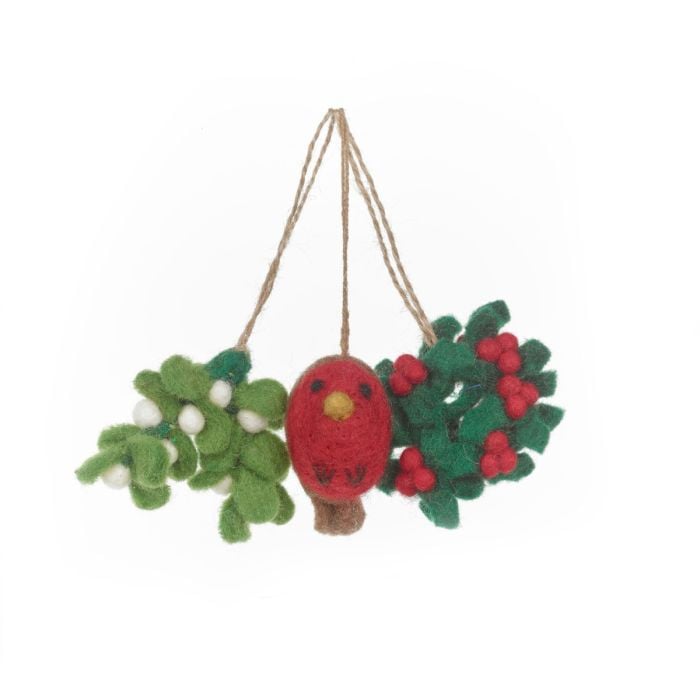 felt so good Handmade Felt Traditonal Christmas Trio (Set of 3) Hanging Decorations