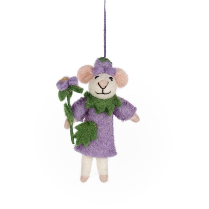 felt so good Handmade Felt Violet the Mouse Hanging Decoration