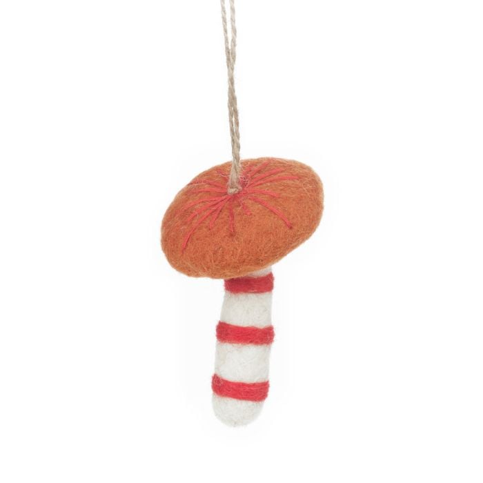 Felt So Good Handmade Felt Wild Foraged Mushrooms (Set Of 3) Hanging Decorations