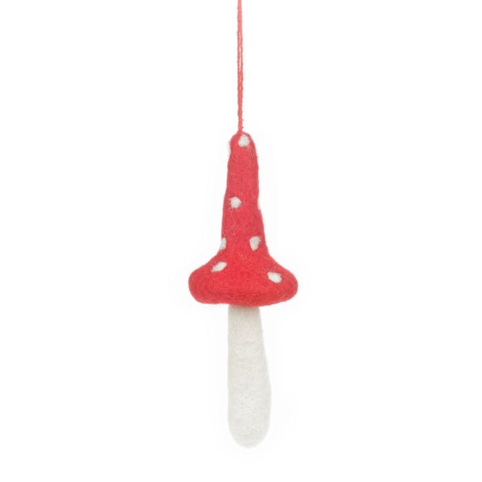 Felt So Good Handmade Felt Wild Wonky Toadstools (Set Of 3) Hanging Decorations