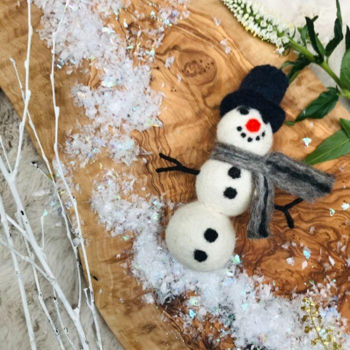 Felt So Good Handmade Felt William Snowman Biodegradable Hanging Decoration