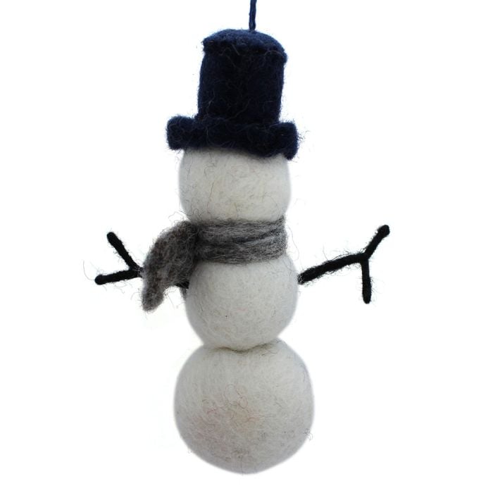 felt so good Handmade Felt William Snowman Biodegradable Hanging Decoration