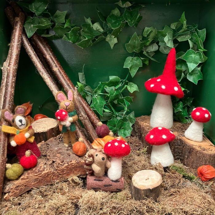 Felt So Good Handmade Felt Willow The Woodland Hedgehog Toadstool Hanging Decoration