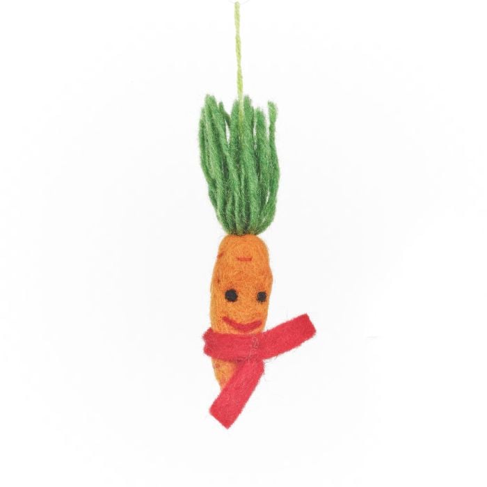 Felt So Good Handmade Felt Winter Veggies (Set Of 3) Hanging Christmas Decorations