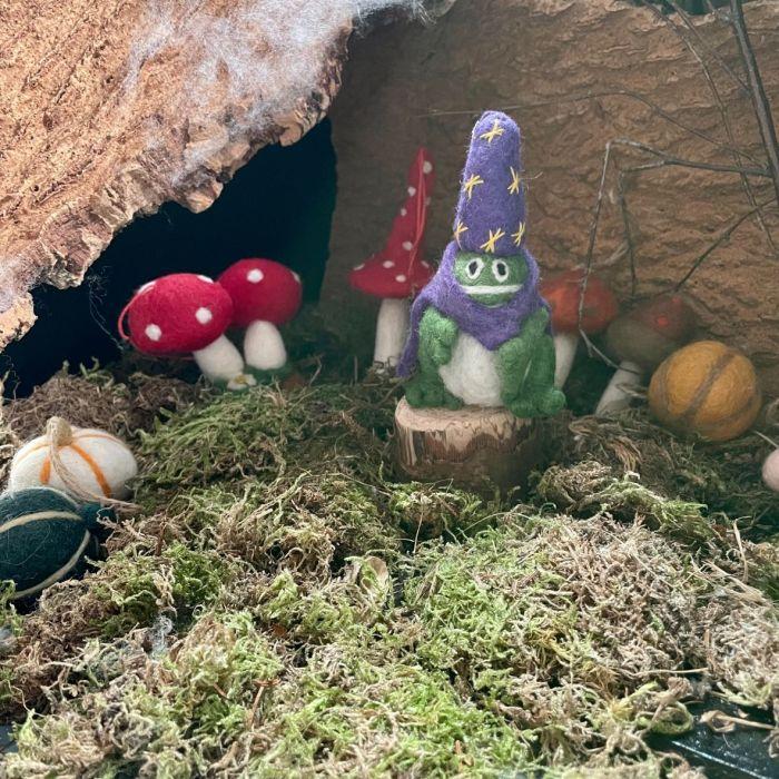 Felt So Good Handmade Felt Wizard Frog Hanging Decoration
