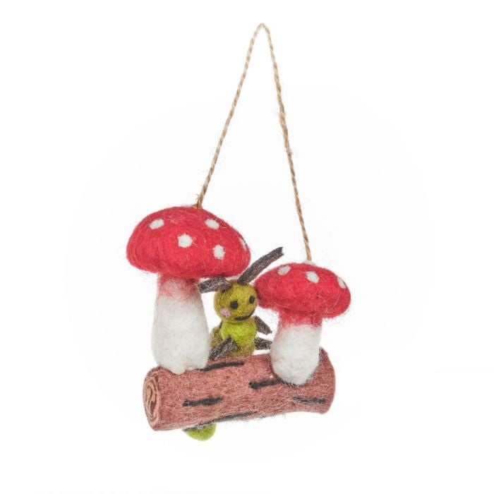 felt so good Handmade Felt Woodland Caterpillar Hanging Decoration