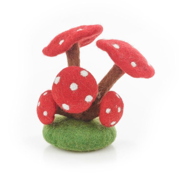 felt so good Handmade Felt Woodland Toadstool Stump Autumnal Decoration