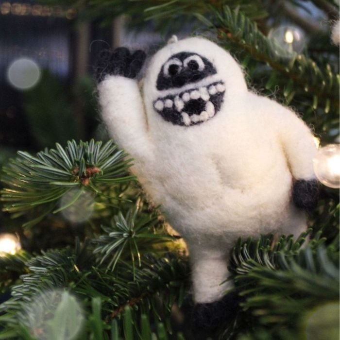 felt so good Handmade Felt Yeti Biodegradable Hanging Decoration