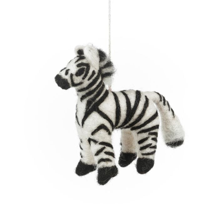 felt so good Handmade Felt Zara the Zebra Safari Hanging Decoration