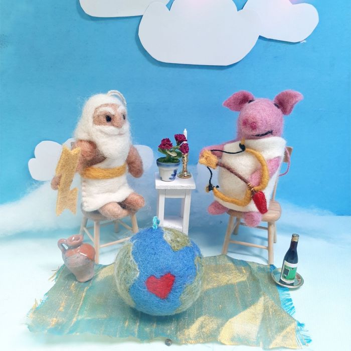 Felt So Good Handmade Felt Zeus Greek God Hanging Decoration