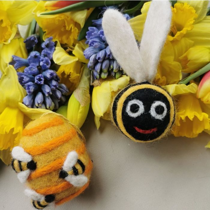 Felt So Good Handmade Hanging Busy Beehive Felt Biodegradable Decoration