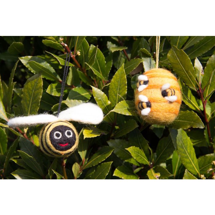 Felt So Good Handmade Hanging Busy Beehive Felt Biodegradable Decoration