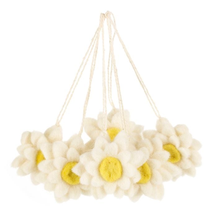 Felt So Good Handmade Hanging Daisies (Set Of 6) Felt Easter Decorations
