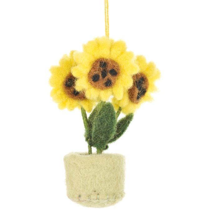Felt So Good Handmade Hanging Fair Trade Felt Pot O' Flowers Decoration