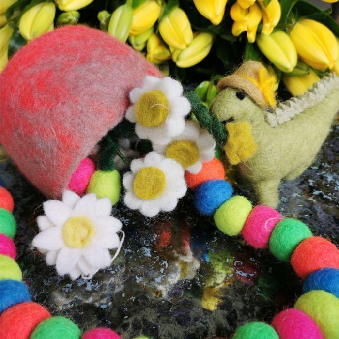 Felt So Good Handmade Hanging Fair Trade Felt Pot O' Flowers Decoration