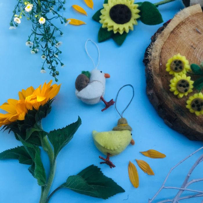 Felt So Good Handmade Needle Felt Chirpy Chicks Hanigng Easter Decoration