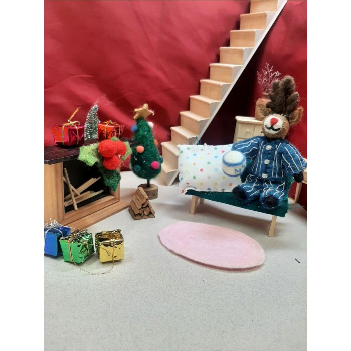 Felt So Good Handmade Needle Felt Christmas Pyjamas Rudolph Hanging Decoration