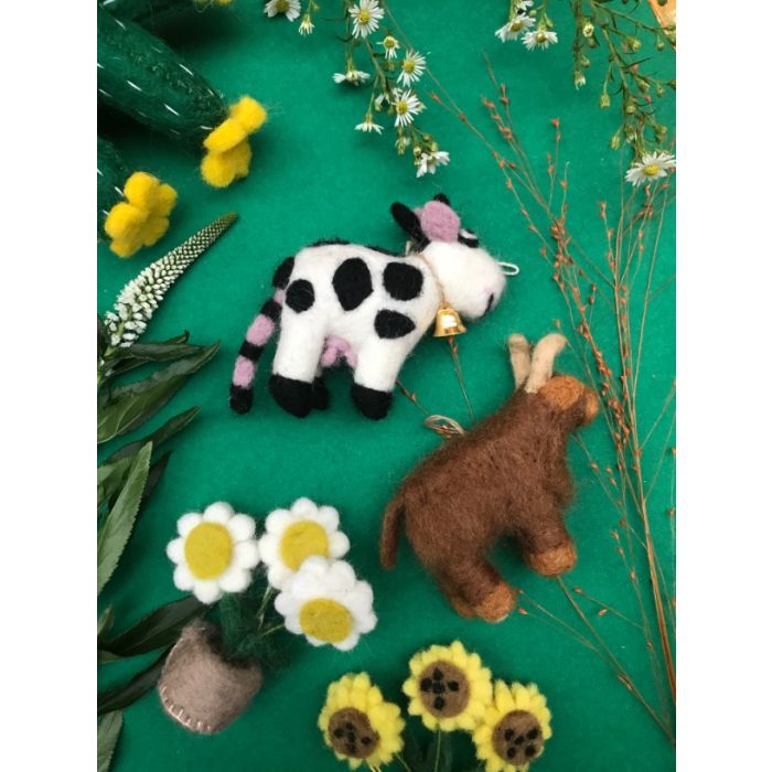 Felt So Good Handmade Needle Felt Daisy The Cow Fair Trade Hanging Decoration