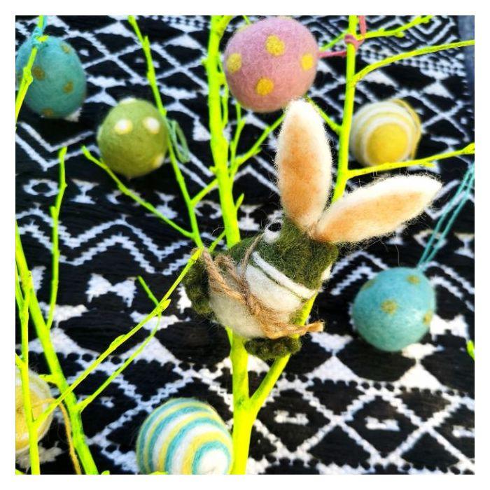 Felt So Good Handmade Needle Felt Easter Eggs (Set Of 5) Hanging Easter Decoration