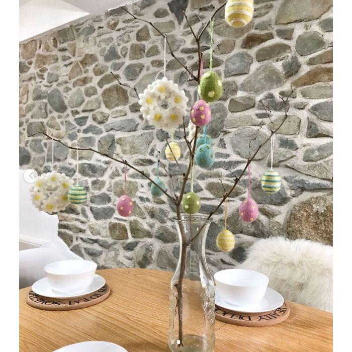 Felt So Good Handmade Needle Felt Easter Eggs (Set Of 5) Hanging Easter Decoration