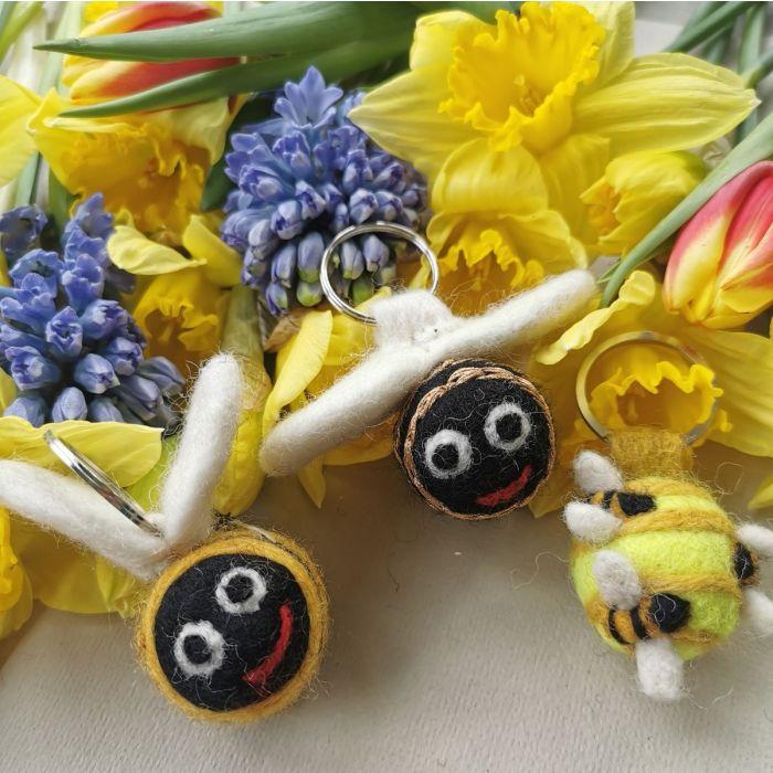 Felt So Good Handmade Needle Felt Fair Trade Bee Keyring