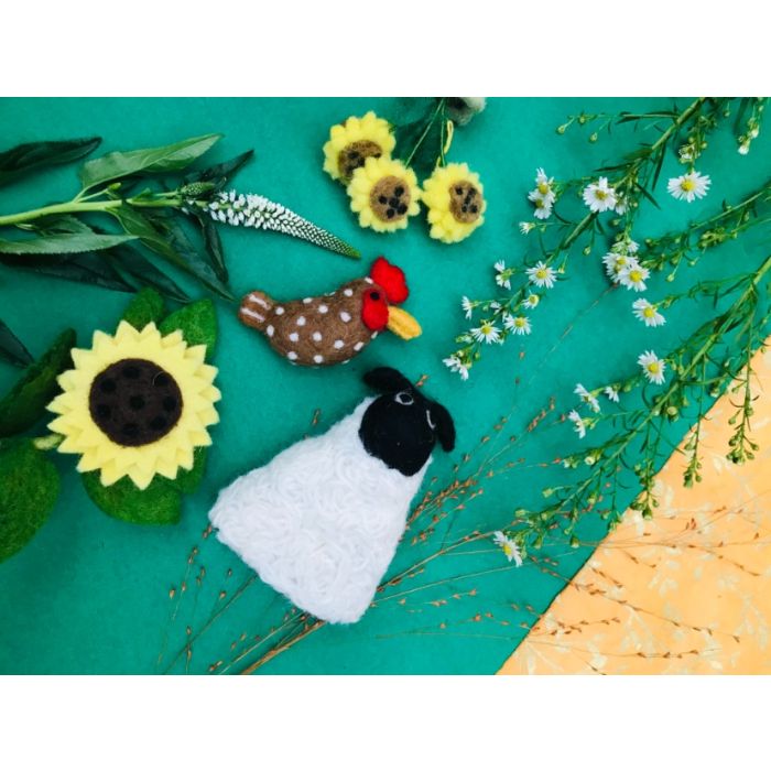 Felt So Good Handmade Needle Felt Farmhouse Chickens Set Of 3 Hanging Decorations