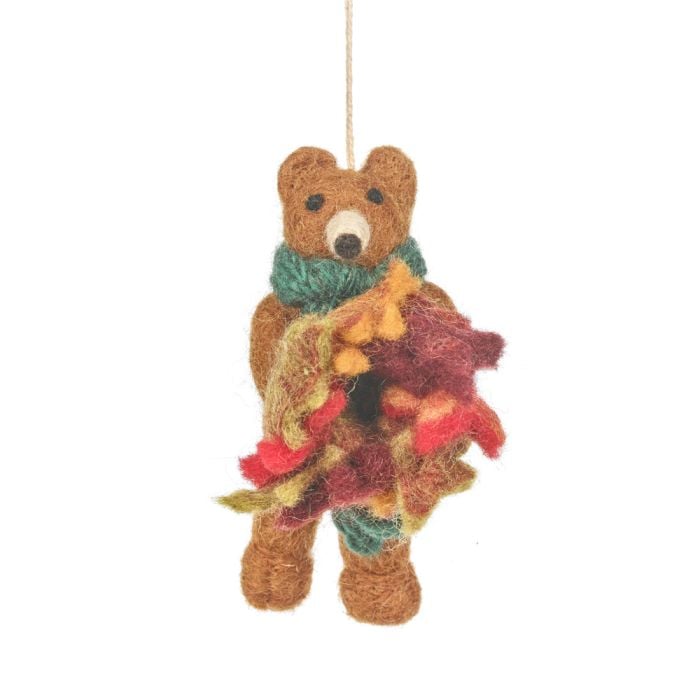 Felt So Good Handmade Needle Felt Forest The Bear Autumnal Hanging Decoration