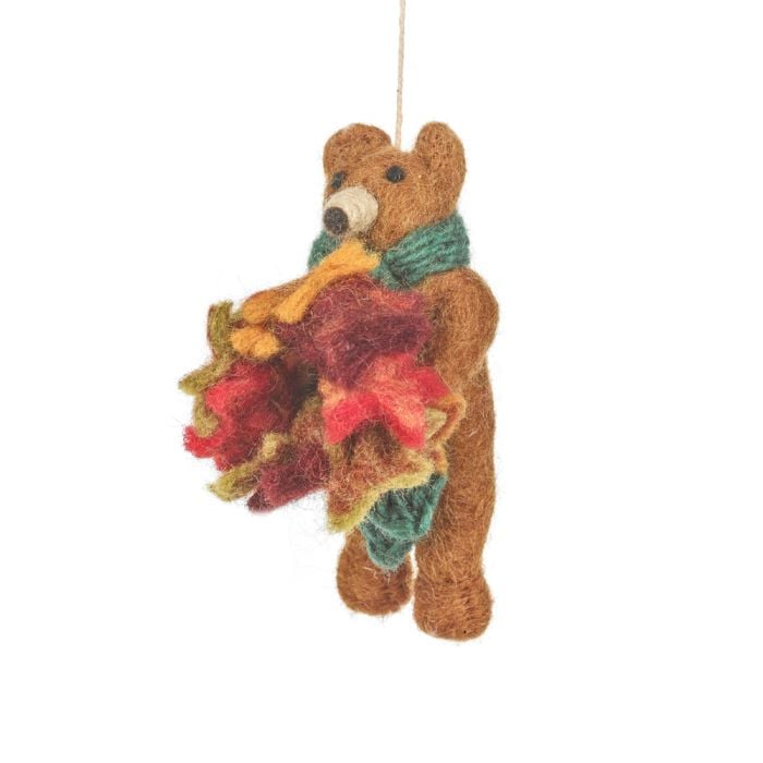 Felt So Good Handmade Needle Felt Forest The Bear Autumnal Hanging Decoration