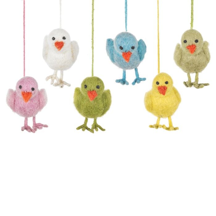 felt so good Handmade Needle Felt Hanging Easter Chicks Assorted Hanging Decorations