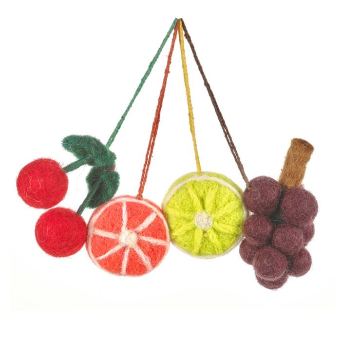 felt so good Handmade Needle Felt Hanging Fabulous Fruits (Set of 4) Decorations