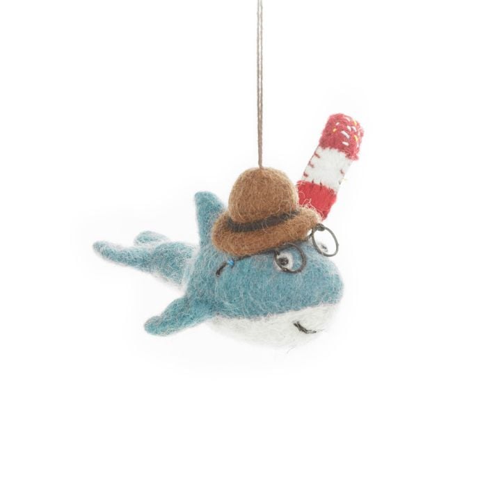Felt So Good Handmade Needle Felt Summer Holiday Shark Hanging Decoration