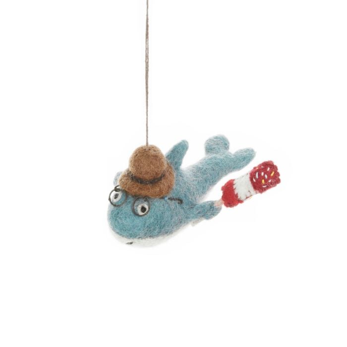 felt so good Handmade Needle Felt Summer Holiday Shark Hanging Decoration