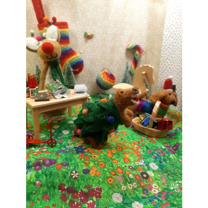 Felt So Good Handmade Needle Felt Tree-Rex Hanging Christmas Dinosaur Decoration