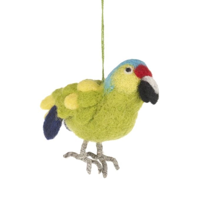 felt so good Handmade Needle Felted Paco the Parrot Fair trade Hanging Decoration