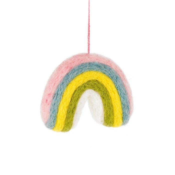 felt so good Handmade Pastel Rainbow Felt Hanging Easter Decoration