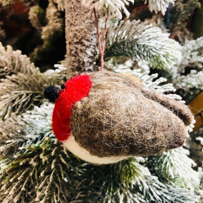 Felt So Good Handmade Rosie Robin Needle Felt Hanging Christmas Tree Decoration