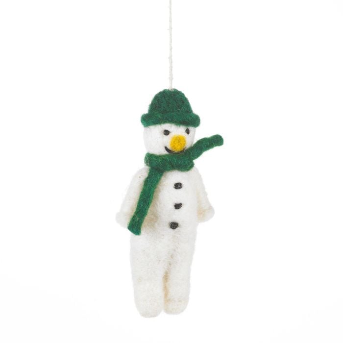 Felt So Good Hanging Felt Mr. Snowman Handmade Felt Biodegradable Decoration