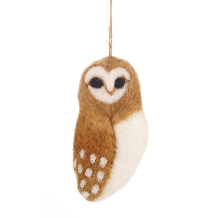 felt so good Tyto Alba Hanging Fair Trade Hanging Owl Decoration