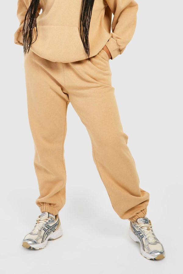 Femme Luxe Beige High Waisted Pocket Detail Cuffed Joggers- Avery