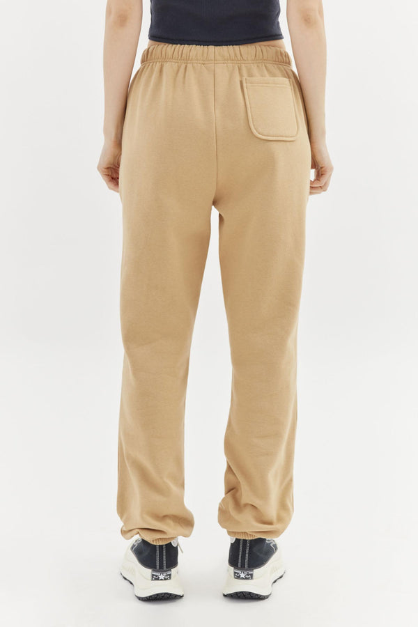 Femme Luxe Beige High Waisted Pocket Detail Cuffed Joggers- Avery