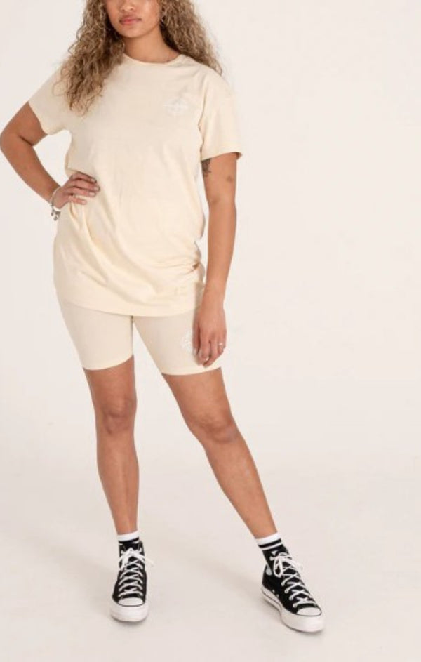 femme luxe Beige High-Waisted Soft Touch Casual Shorts-Crystal