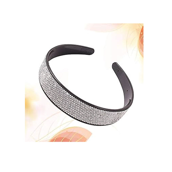 femme luxe Black Extra Sparkly Crystal Diamante Silver Evening Headband - Marrisa