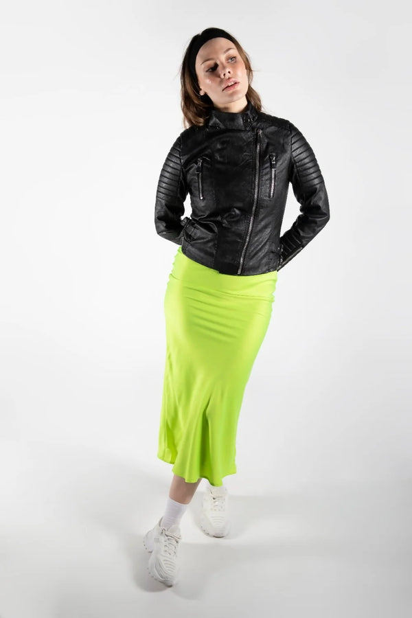 Femme Luxe Black Faux Leather Oversized Jacket - Bella